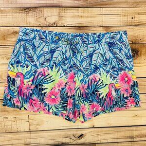 NWOT Katia Shorts with Drawstring Lilly Pulitzer Bennet Blue Let's Mango Size L